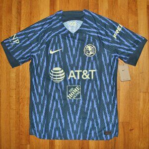 Nike Club America Vapor Match ADV Soccer Jersey Mens M L Blue